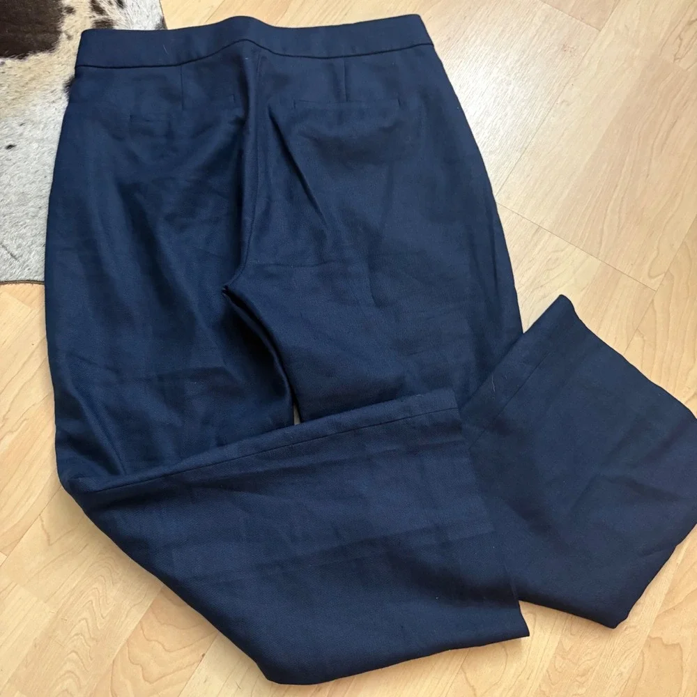 J CREW Hayden Kickout Crop Pant In Stretch Linen Navy‎ Blue Sie 8P